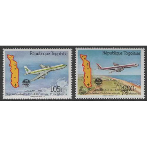 République Togolaise, Timbres-Poste Aérienne Y & T N° 531 Et N° 532 O.A.C.I., 1985