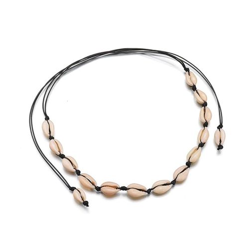 Collier Choker Avec Coquillages Blancs - Noir