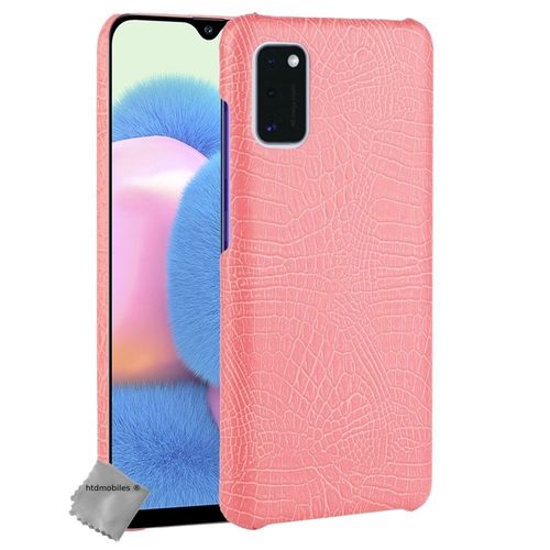 Housse Etui Coque Rigide Simili Cuir Crocodile Pour Samsung Galaxy A41 + Film Ecran - Rose