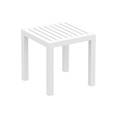 Petite Table De Jardin En Plastique Blanc Résistante Aux Intempéries 45x45x45 Cm Mdj10199