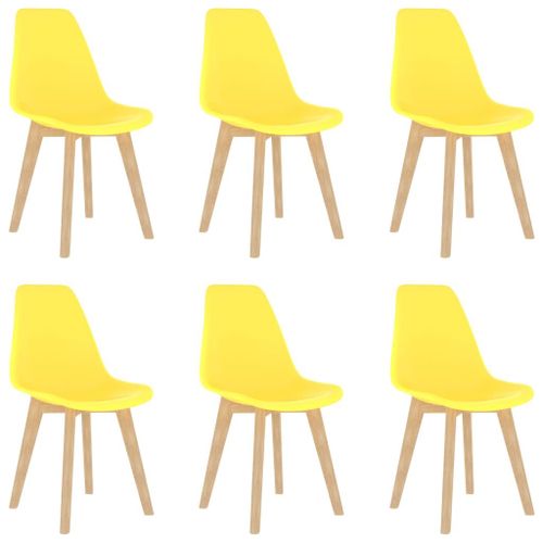 Vidaxl Chaises De Salle À Manger 6 Pcs Jaune Plastique