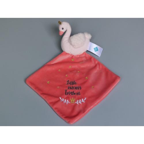 Doudou Cygne Mouchoir Rose Tex Baby