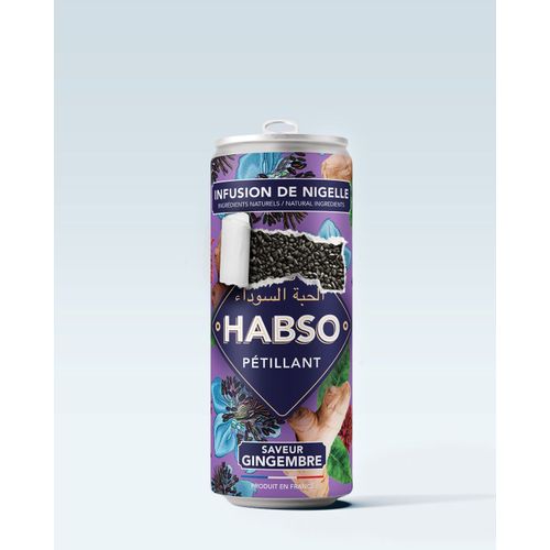 Habso, Infusion De Nigelle Pétillante Saveur Gingembre - Canette 250 Ml X 24