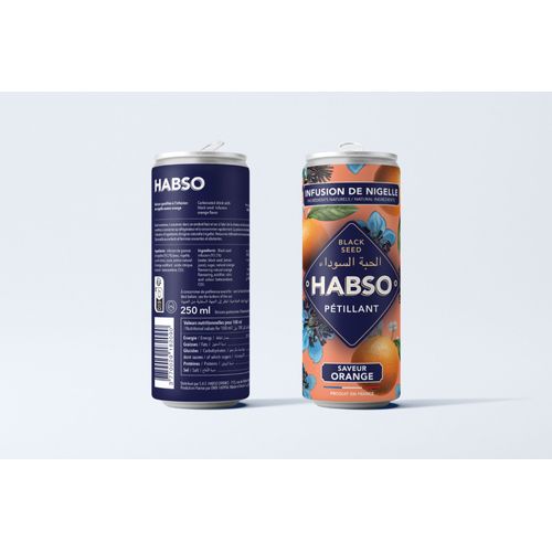 Habso, Infusion De Nigelle Pétillante Saveur Orange - Canette 250 Ml X 24