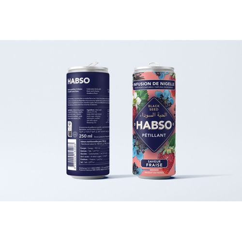 Habso, Infusion De Nigelle Pétillante Saveur Fraise - Canette 250 Ml X 24