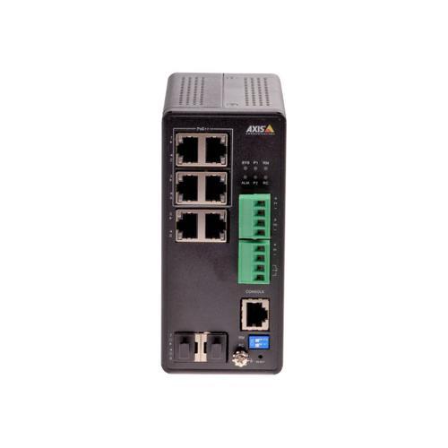 Axis T8504-R - Commutateur - Géré - 4 x 10/100/1000 (PoE+) + 2 x combo Gigabit Ethernet / SFP Gigabit - de bureau, Montable sur rack - PoE++ (240 W) - Tension CC - pour AXIS A1610, C1410, D3110...