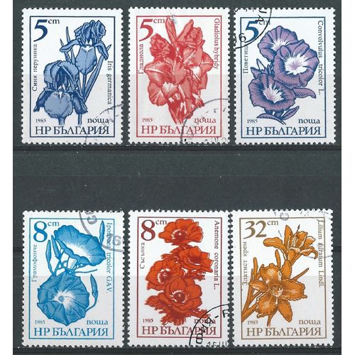 Timbres Bulgarie Oblitérés Série Sur Les Fleurs 1985 N° 2955 À 2957