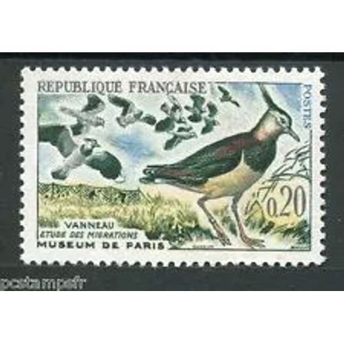 Timbre France 1960 Neuf ** Yt N° 1273 Vanneau