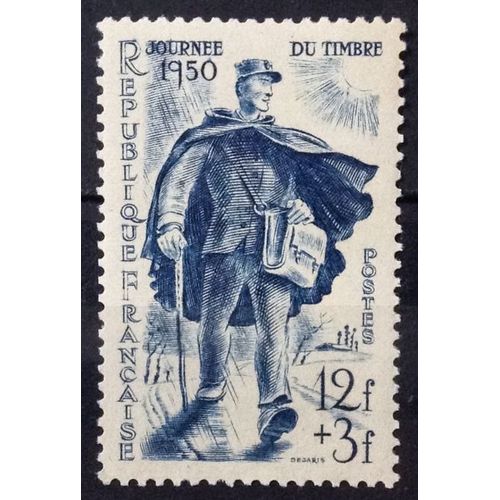 Journée Timbre 1950 - Facteur Rural Bleu 12f+3f (Impeccable N° 863) Neuf** Luxe (= Sans Trace De Charnière) - Cote 4,60 - France Année 1950 - Brn83 - N29464