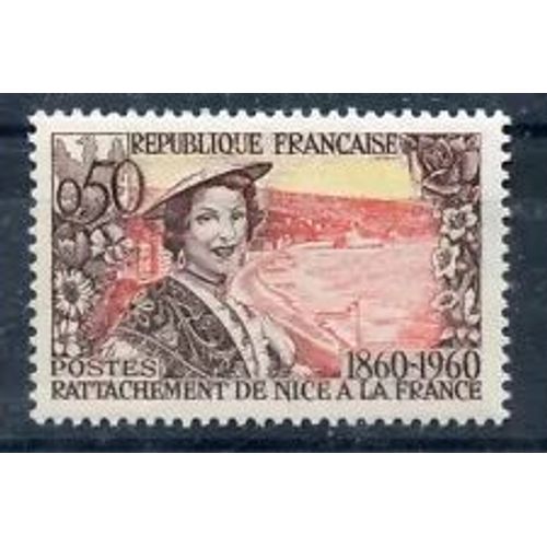 Timbre France 1960 Neuf ** Yt N° 1247 Niçoise Et Plage