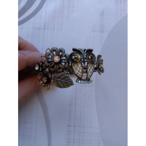 Bracelet Hibou Doré Vieilli