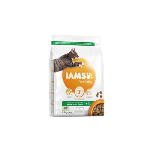 Iams Vitality Croquettes - A L'agneau - Pour Chats Adultes - Sac Refermable 1.5 Kg - Iams Chat