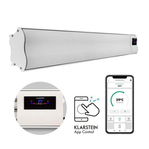 Klarstein Cosmic Beam Smart 24 Chauffage Infrarouge 2400w , Pour Jusqu'á 44m² , Contrôle Par App - Blanc