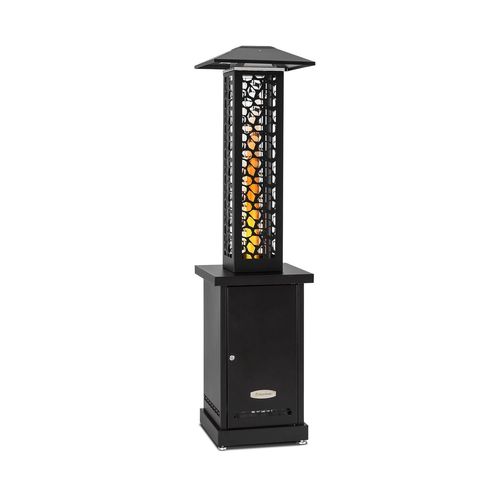 Blumfeldt Heat Hunter Poêle De Terrasse À Granules 12,2 Kw , Portée 2 M , Roulettes - Inox Noir