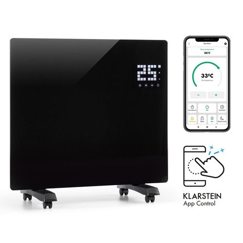 Klarstein Bornholm Single Smart Radiateur À Convection Connecté , 500w / 1000w , Pour 20m² , Contrôle Par Appli - Noir