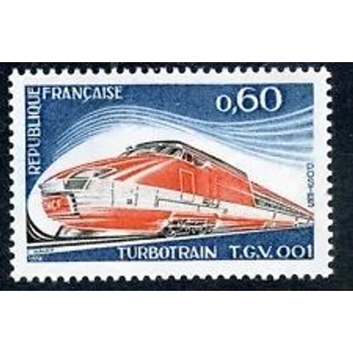 Timbre France 1974 / 75 Neuf ** Yt N° 1802 Turbotrain Tgv 001
