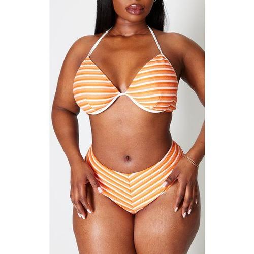 Plus Bas De Maillot De Bain Orange À Rayures, 56