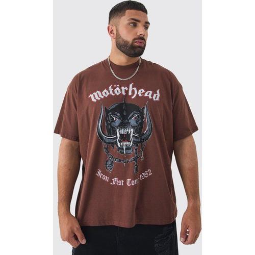 Plus Motor Head License Print T-Shirt Homme - Marron - Xxxxl, Marron