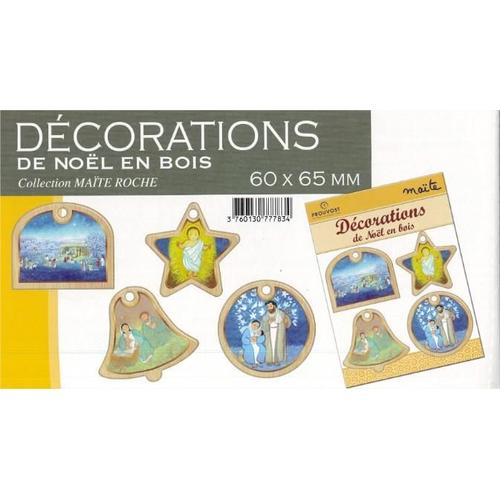 Kit Noêl 3 - 4 Décorations Bois Maïté Roche