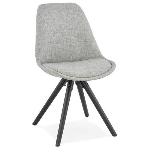 Chaise Moderne 'hiphop' En Tissu Gris Et Pieds En Bois Noir