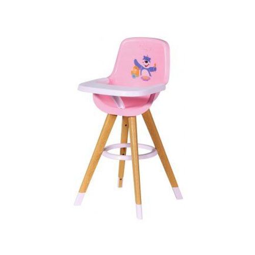 Chaise Haute Avec Tablette Pour Poupon 36 A 43 Cm - Baby Born - Rose / Blanc - Accessoire Poupee - Jouet Fille