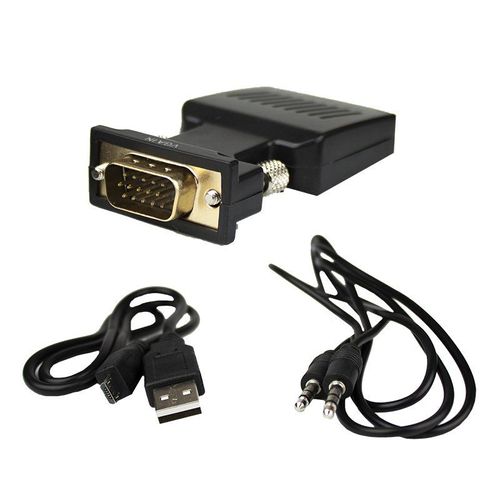 Adaptateur VGA vers HDMI avec audio jack de 3.5 mm