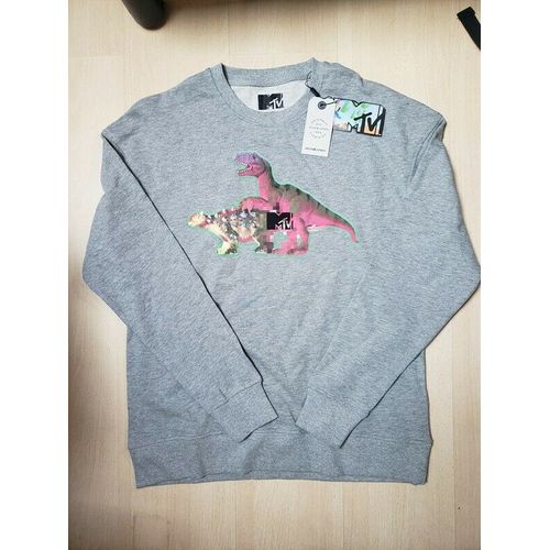Pull Hoodie Sweat Shirt Mtv Jack And Jones Gris Dinosaures Neuf