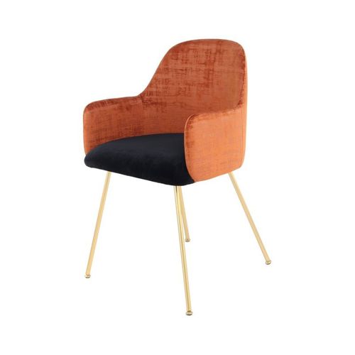 Paris Prix - Chaise Déco En Velours "Richard" 85cm Marron & Noir