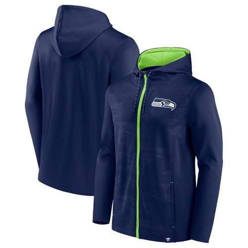 Sweat À Capuche Entièrement Zippé Pour Hommes Fanatics College Bleu Marine/Vert Fluo Seattle Seahawks Ball Carrier