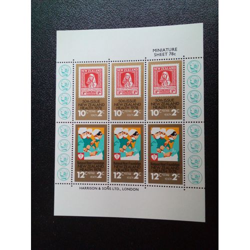 Timbre Nouvelle-Zelande Yt Bf 42 Timbres Santé 1978. Commémoration Des Services De Santé 1978 ( 0031004 )