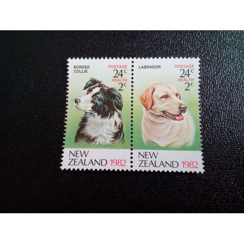 Timbre Nouvelle-Zelande Yt 819 - 820 Santé 1982 Chien Se-Tenant 1982 ( 0031004 )