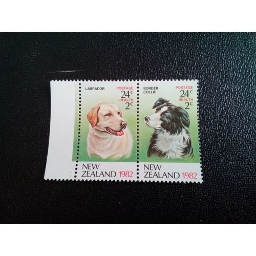Timbre Nouvelle-Zelande Yt 820 - 819 Santé 1982 Chien Se-Tenant 1982 ( 0031004 )