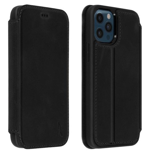 Étui Iphone 12 Pro Max Cuir Porte-Carte Fonction Support Vidéo Akashi Noir
