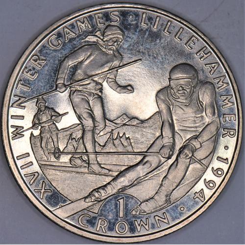 Gibraltar - Elizabeth Ii - 1993 - Xvii Winter Games - Lillehammer 1994 -1 Crown - F001