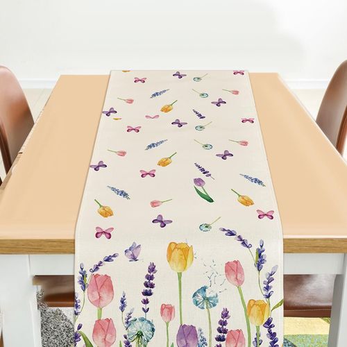 Chemin De Table En Toile De Jute De Printemps, Pour Fête, En Lin, Pour Pâques, Anniversaire, Camping, Repas