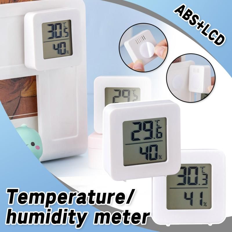 Compteur de Température et d'Humidité Numérique LCD, Appareil Électronique Auto-Adhésif, Contrôle du Temps, Chambre de Bébé, Application Multi-scénarios, Blanc