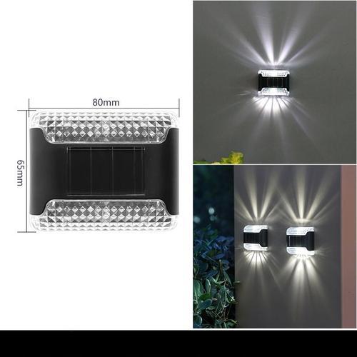 Applique Murale Solaire À 2led, Imperméable Conforme À La Norme Ip65, Luminaire D'extérieur, Luminaire Décoratif De Paysage, Idéal Pour Un Jardin, Des Escaliers Ou Une Clôture