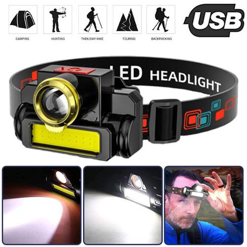 Strong Bright Led Headlight Portable Waterproof Headlamp Usb Rechargeable Head Light Camping Fishing Outdoor Night Flashlight