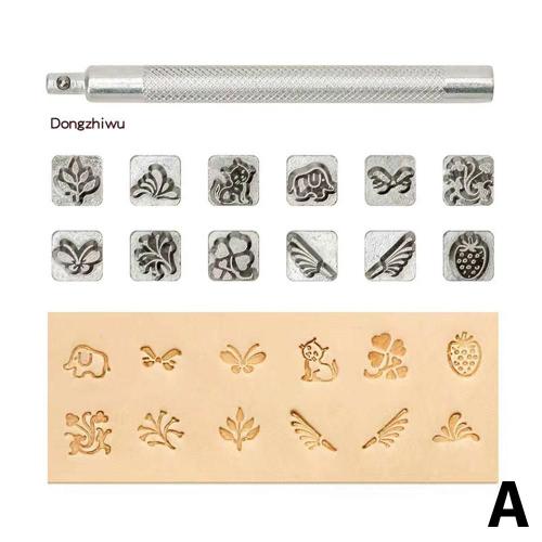 Kit D'outils D'impression D'estampage Du Cuir, Tampon En Alliage De Zinc, Joint De Poinçon De Dégager, Ensemble D'artisanat Exécutif Bricolage, Outil De Travail Du Cuir Ar K9o8