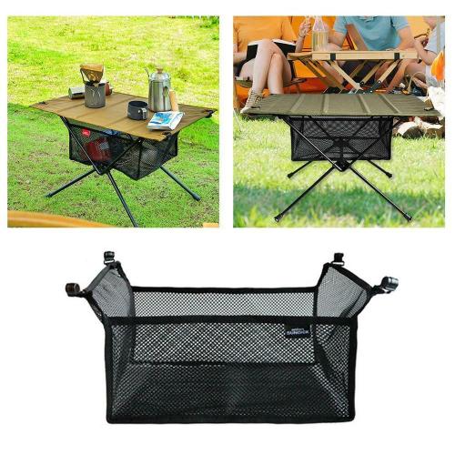 Filet De Rangement Portable Pliable, Sac En Filet De Rangement De Table Pliable, En Plein Air Pique-Nique Camping Barbecue Pots Bols Grande Capacité Bureau Poche En Filet