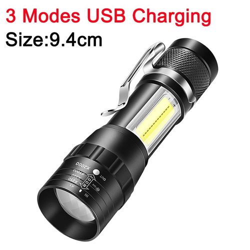 Mini Lampe De Poche Led De Charge Usb, 3 Modes, Lampe De Bain Portable, Torche N'aime, Extérieur, Étanche, Camping, Chasse, Éclairage