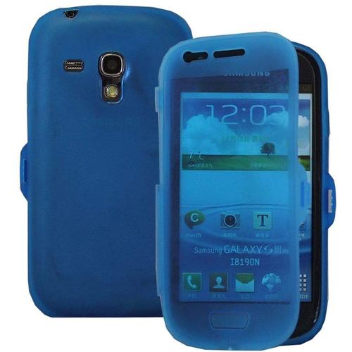 Etui Coque Housse Pour Samsung Galaxy S3 Mini, Coque Silicone Gel Livre Rabat Couleur Bleu