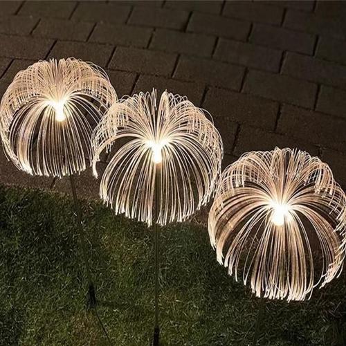 Lampes De Jardin Led Imperméables En Plastique, Méduse En Fibre Optique, Décoration De Jardin, Nickel É, Lumières Solaires Chaudes, 7 Couleurs