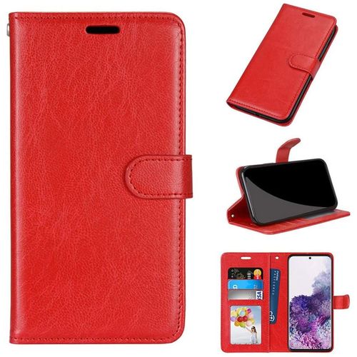 Etui Coque Pour Sony Xperia M2,Clapet En Cuir Portefeuille Livre Avec Emplacement Carte Fonction Support Fermeture Magnétique (Rouge)