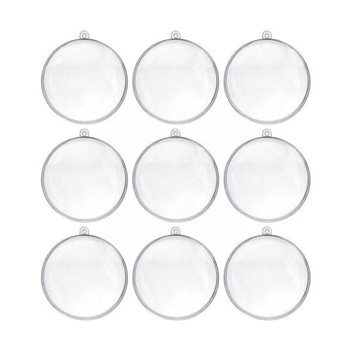 Boule Plate Transparente en Plastique à Remplir, Pendentif, Boîte de ixde Noël, Cadeaux, Décoration de Maison, X2U0, 10 Pièces