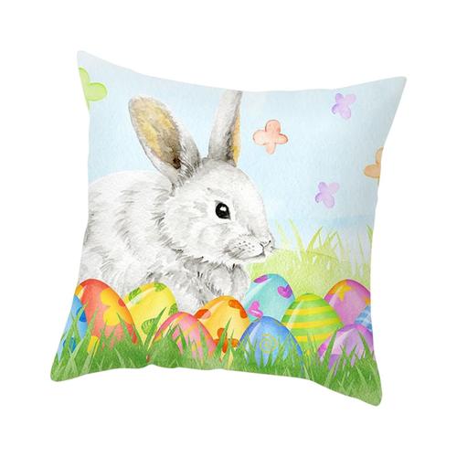 Housse De Coussin En Lin De Pâques, Taie D'oreiller Décorative, Adorable, Lapin, ?ufs De Pâques, Décoration De Chambre D'enfant