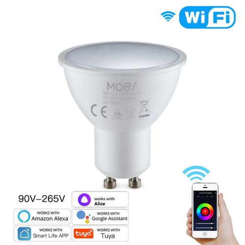 Lampes À Led Intelligentes Pour La Maison, Économie D'énergie, Minuterie Tuya, Projecteurs Wifi 5w, Document De Bricolage Smart Life, Ampoules Gu10, Fonctionne Avec Alexa