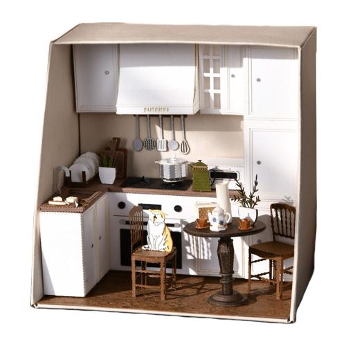 Kits De Construction De Meubles Miniatures En Bois Avec Led Pour Maison De Poupée 3d, À Assembler À La Main, Pour Décoration D'intérieur, Cadeau Pour Enfant Et Adulte, Bricolage