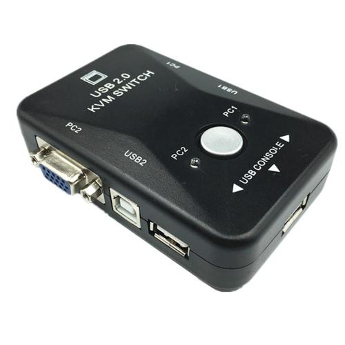 Boîtier de commutation KVM à 2 ports USB VGA pour partage de souris, clavier, moniteur, ordinateur, PC, 250 MHz