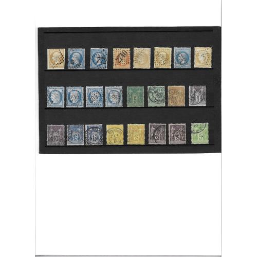 Lot De 25 Timbres Différents Anciens De France De 1852 À 1881 - Obliteres En Tbe